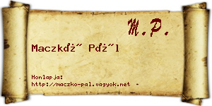 Maczkó Pál névjegykártya