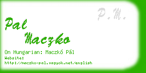 pal maczko business card